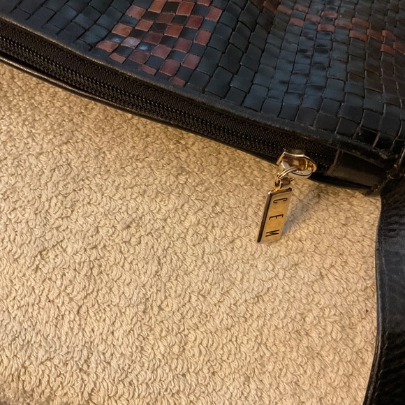 Vintage CEM Leather Woven Shoulder Bag in Brown and Bronze Pattern - Picture 6 of 6